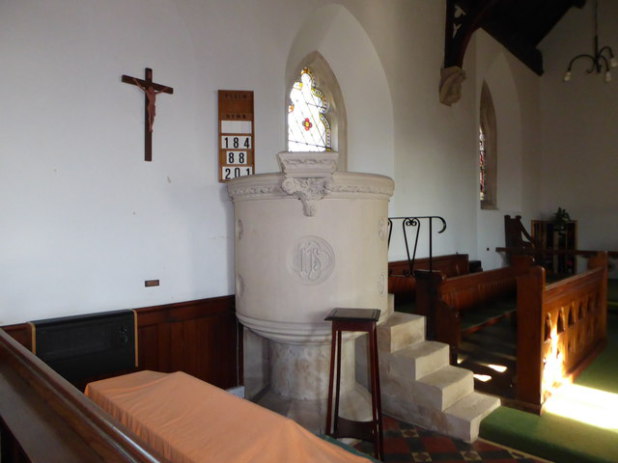 Picture of the pulpit in the church of St John the Evangelist, Charlton